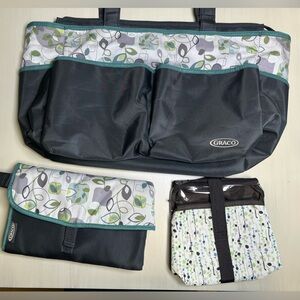 Graco Diaper Bag Old School Vintage & Accesories Baby Bundle Newborn